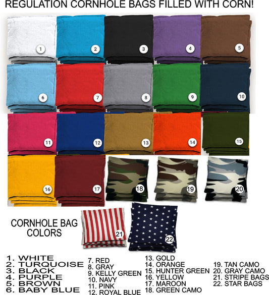Set of 8 Regulation Cornhole Bags (pick 2 colors)