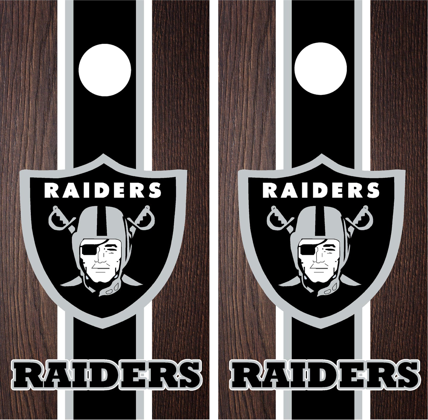 Las Vegas Raiders Cornhole Wraps