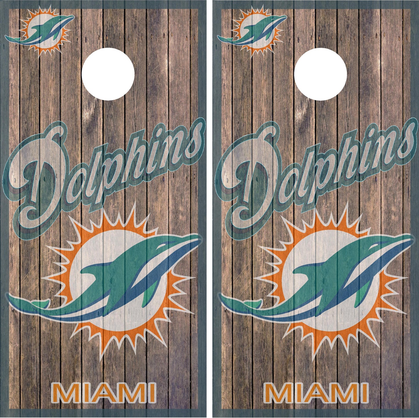 Miami Dolphins Cornhole Wraps
