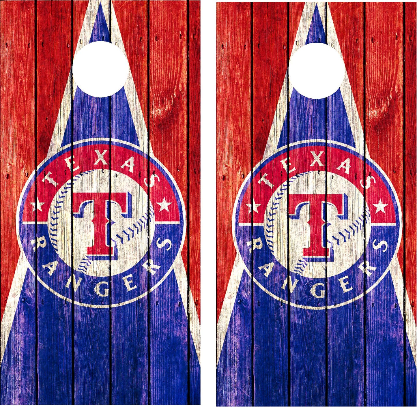Texas Rangers Cornhole Wraps