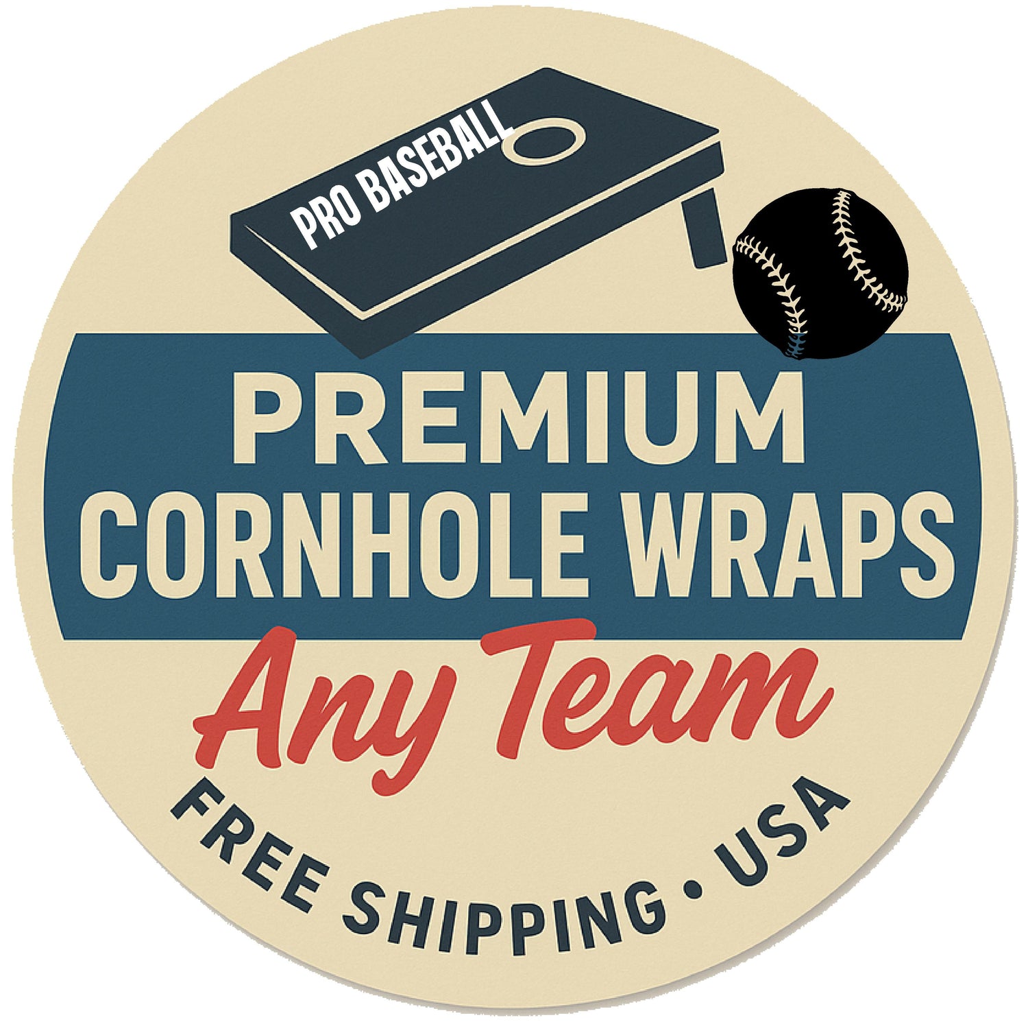 Baseball Cornhole Wraps