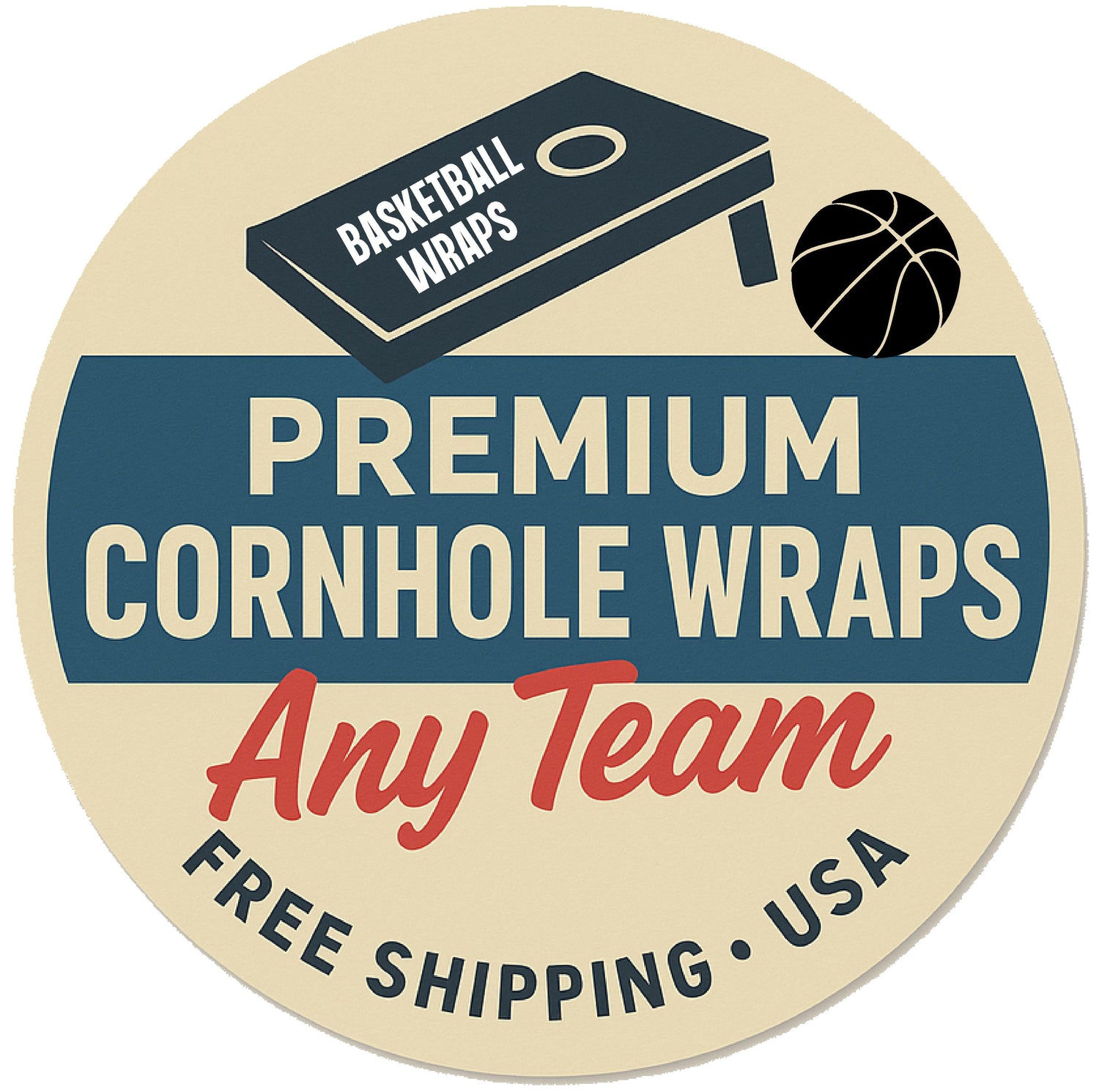 Basketball Cornhole Wraps