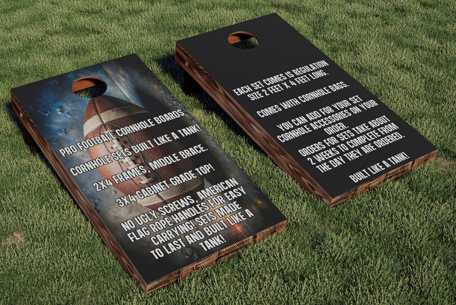 PRO FOOTBALL CORNHOLE BOARDS