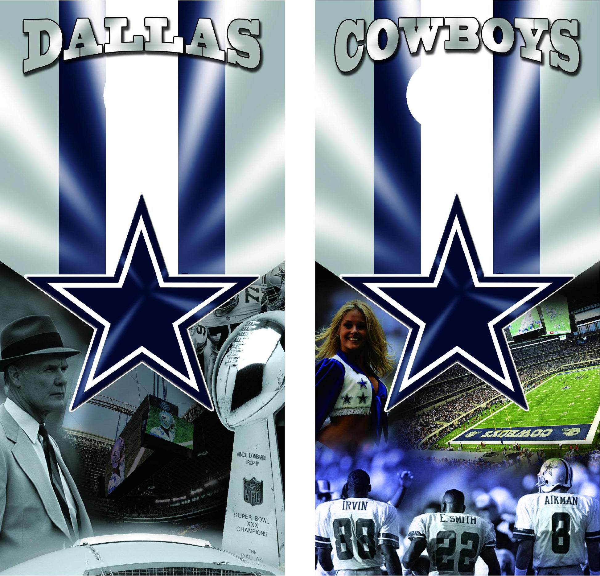 Dallas Cowboys Cornhole Wraps
