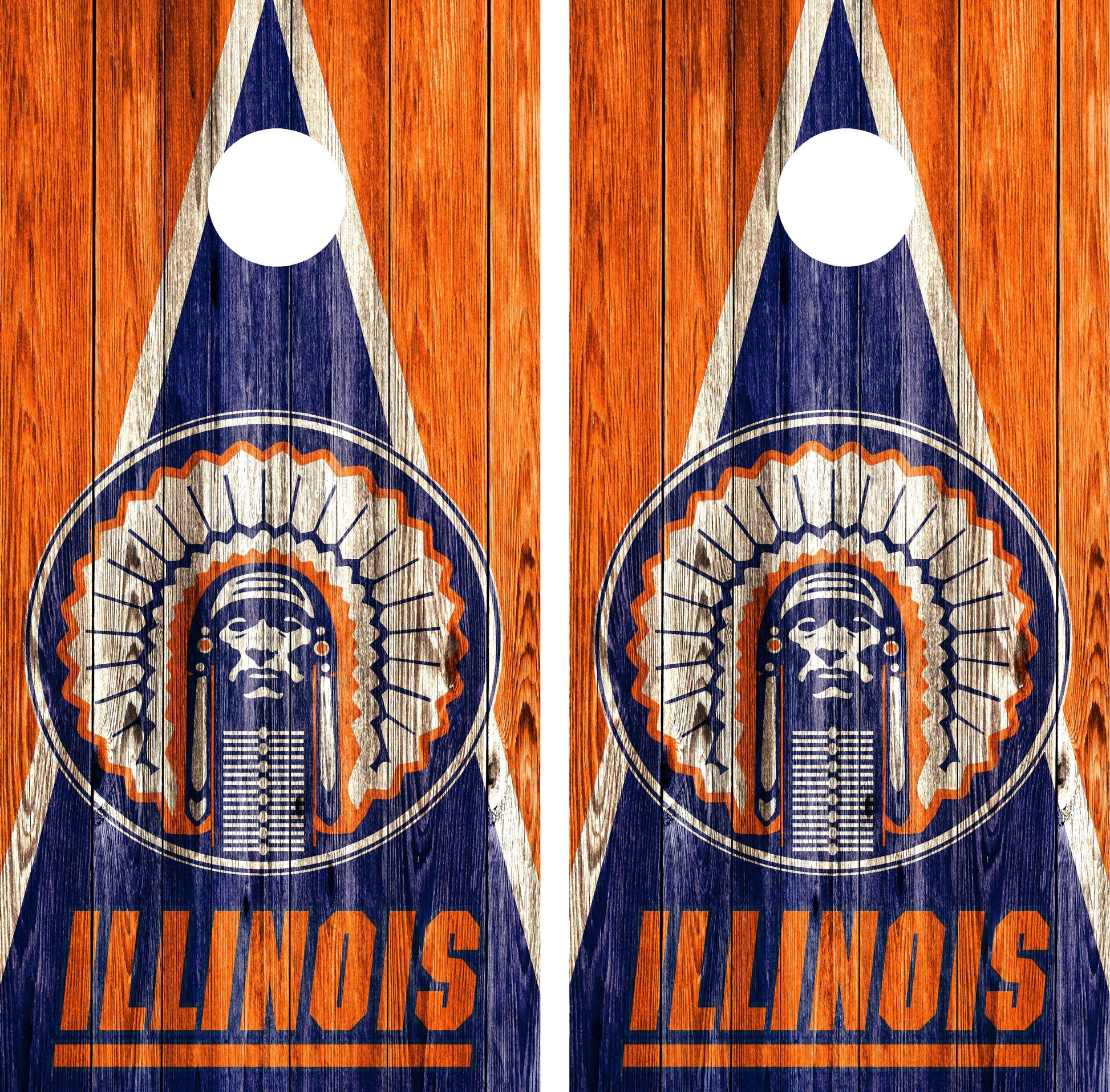 Illinois Fighting Illini Cornhole wraps
