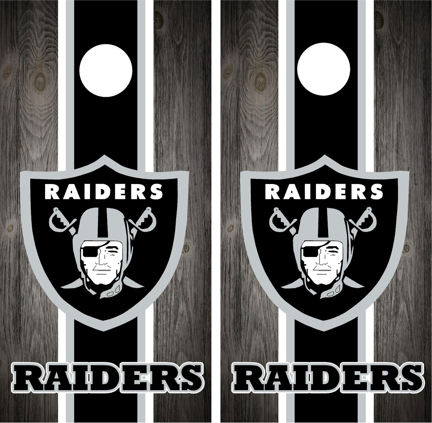 Las Vegas Raiders Cornhole Wraps