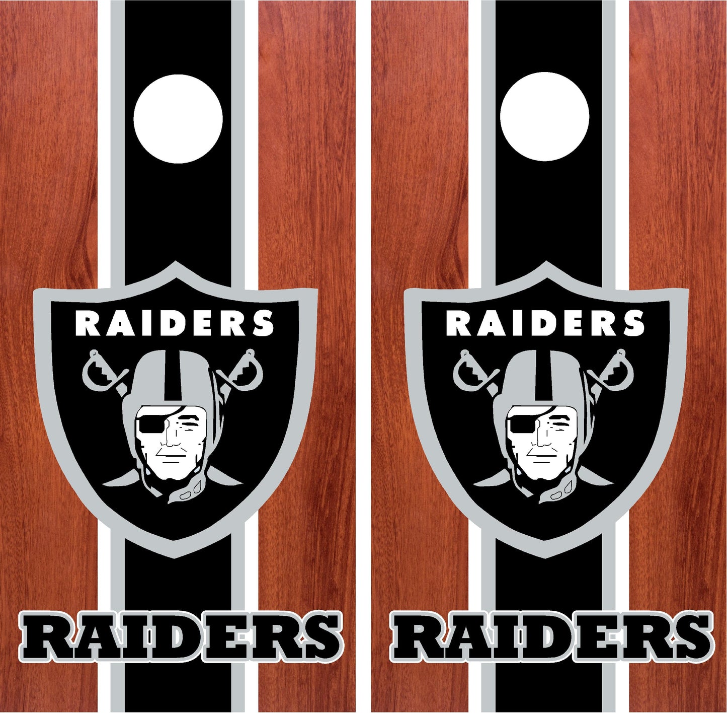 Las Vegas Raiders Cornhole Wraps