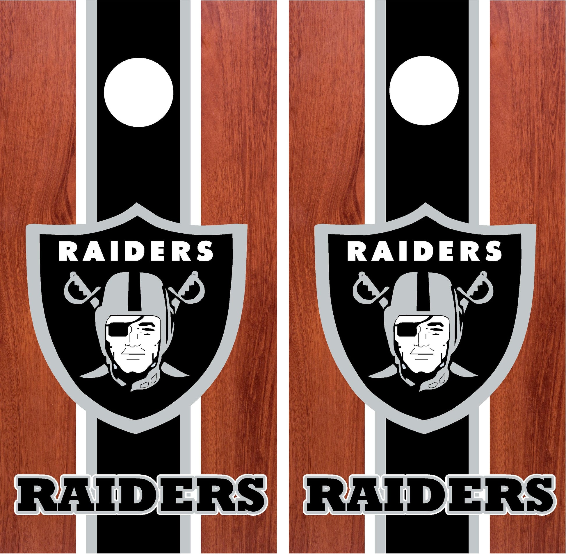 Las Vegas Raiders Cornhole Wraps