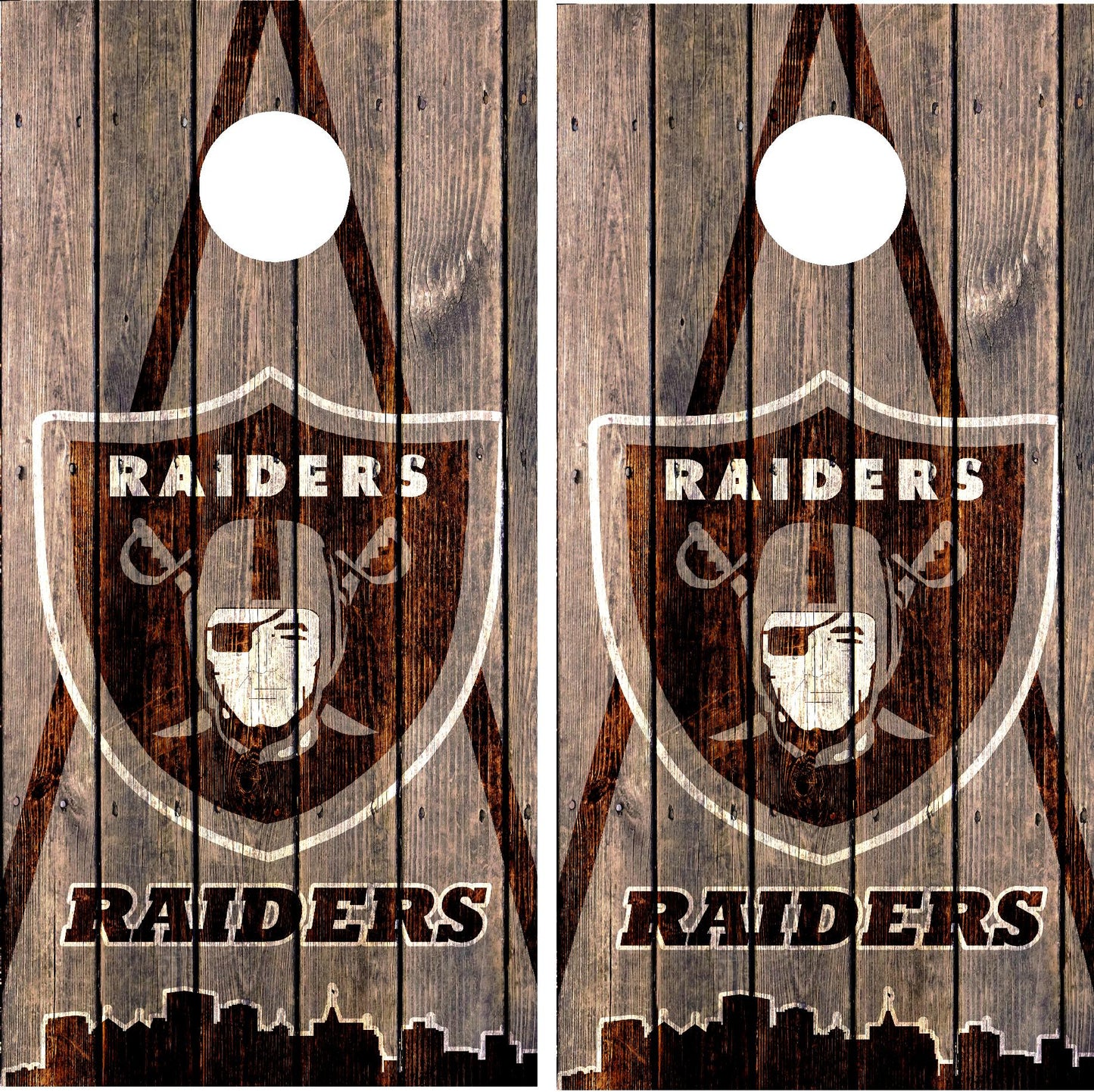 Las Vegas Raiders Cornhole Wraps