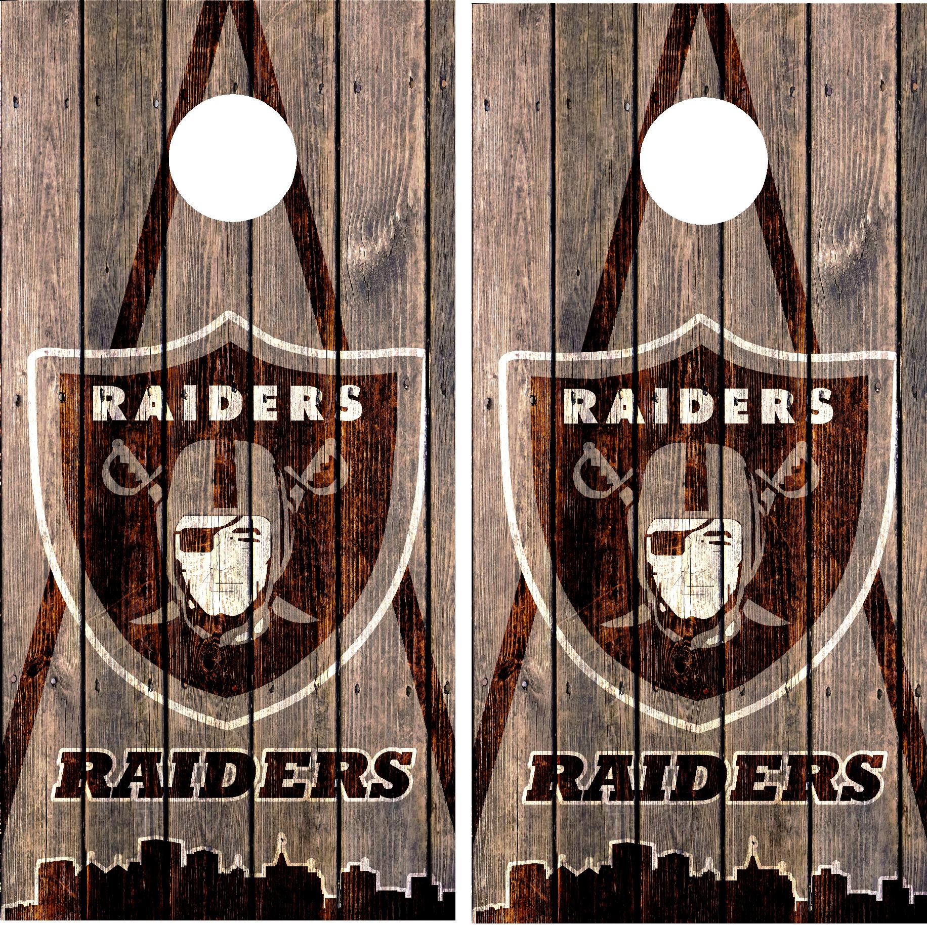 Las Vegas Raiders Cornhole Wraps