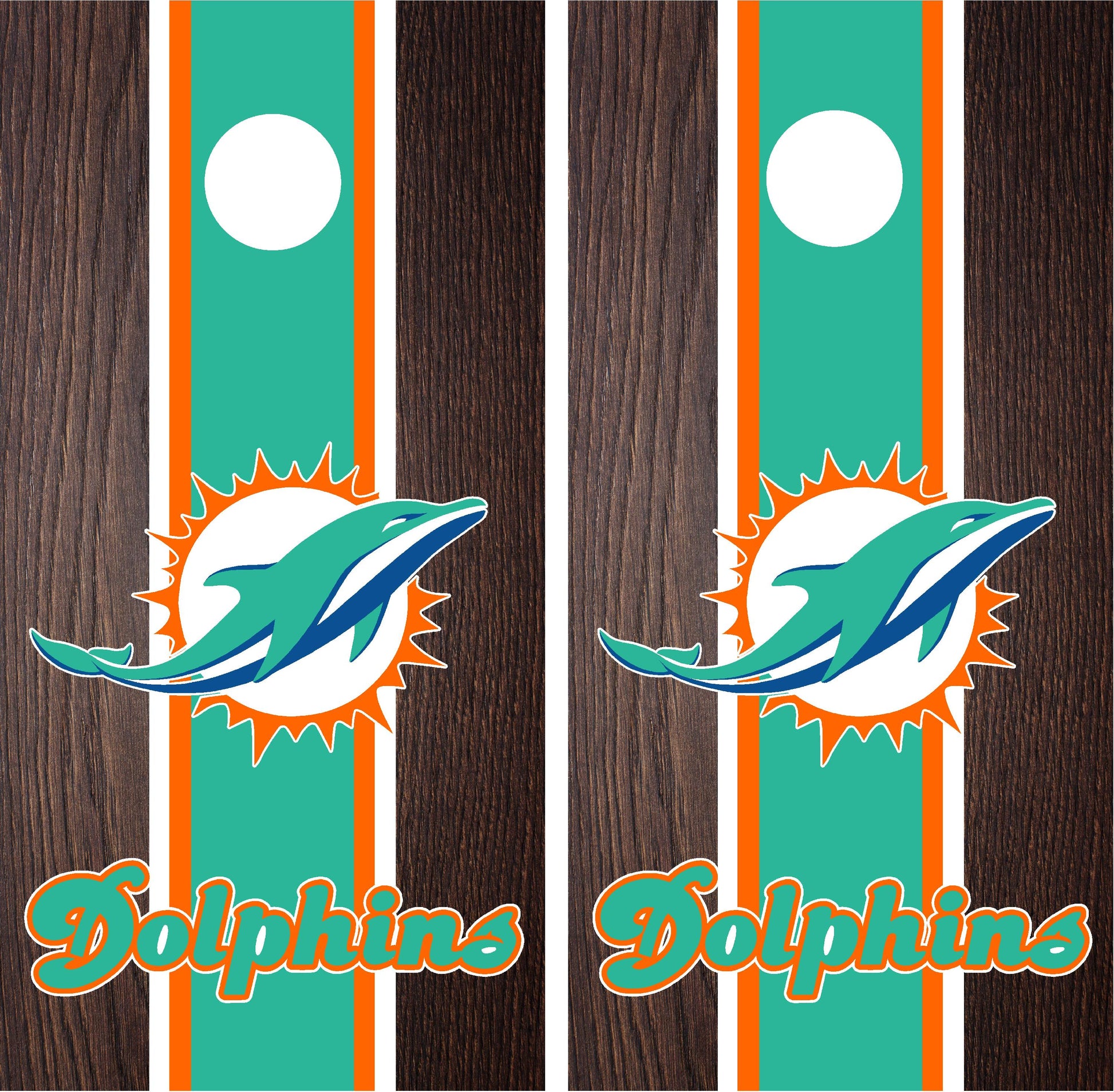 Miami Dolphins Cornhole Wraps