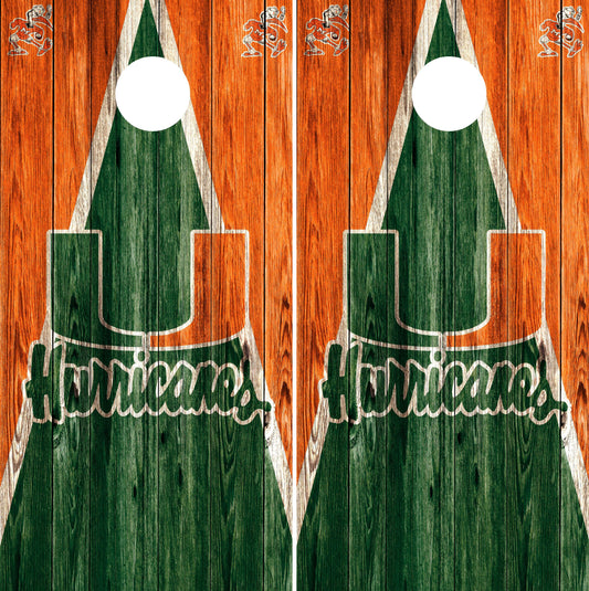 Miami Hurricanes Cornhole wraps