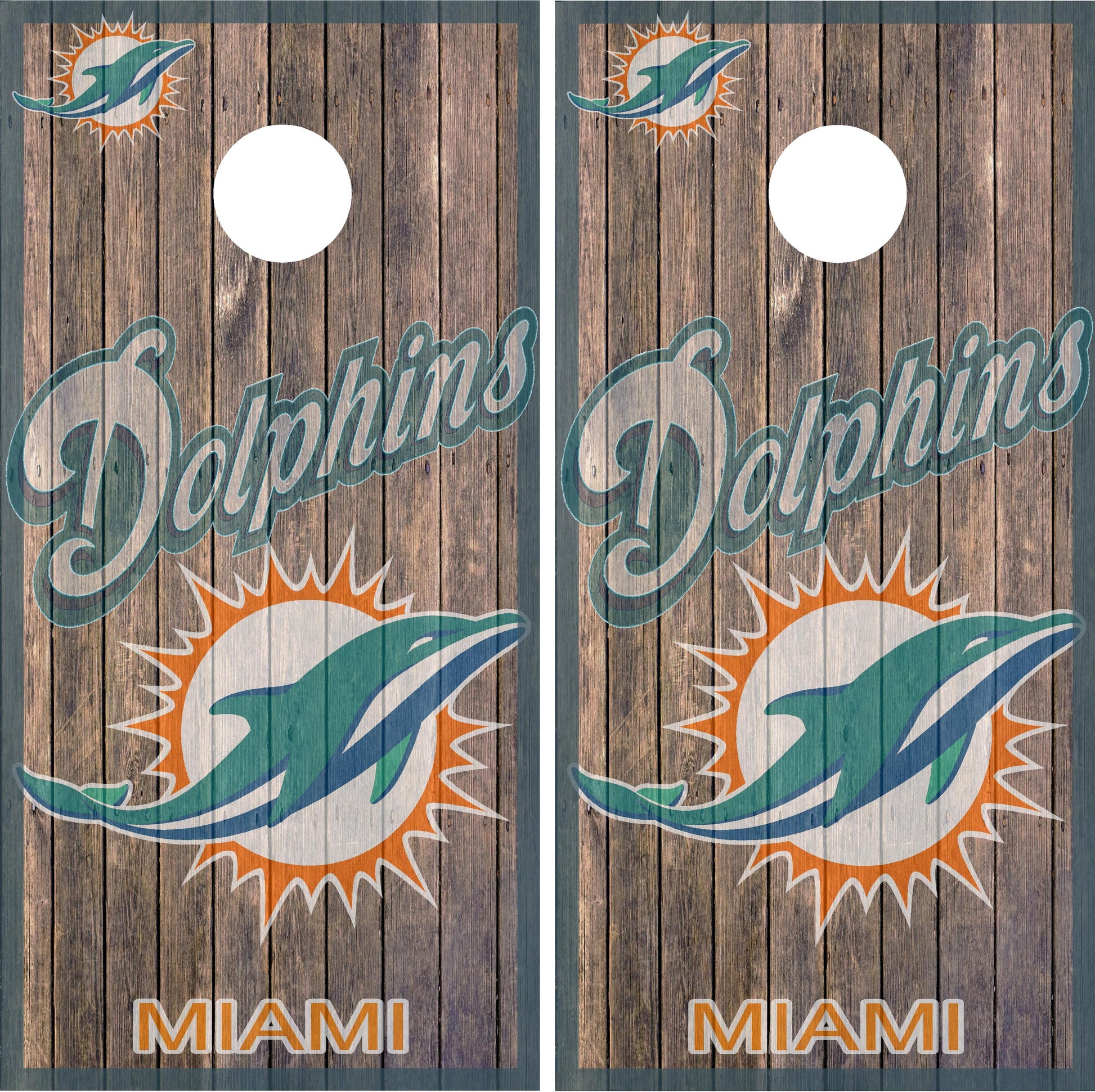 Miami Dolphins Cornhole Wraps