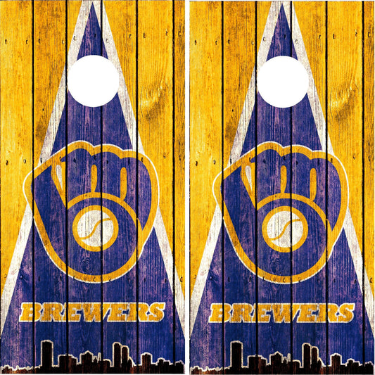 Milwaukee Brewers Cornhole Wraps