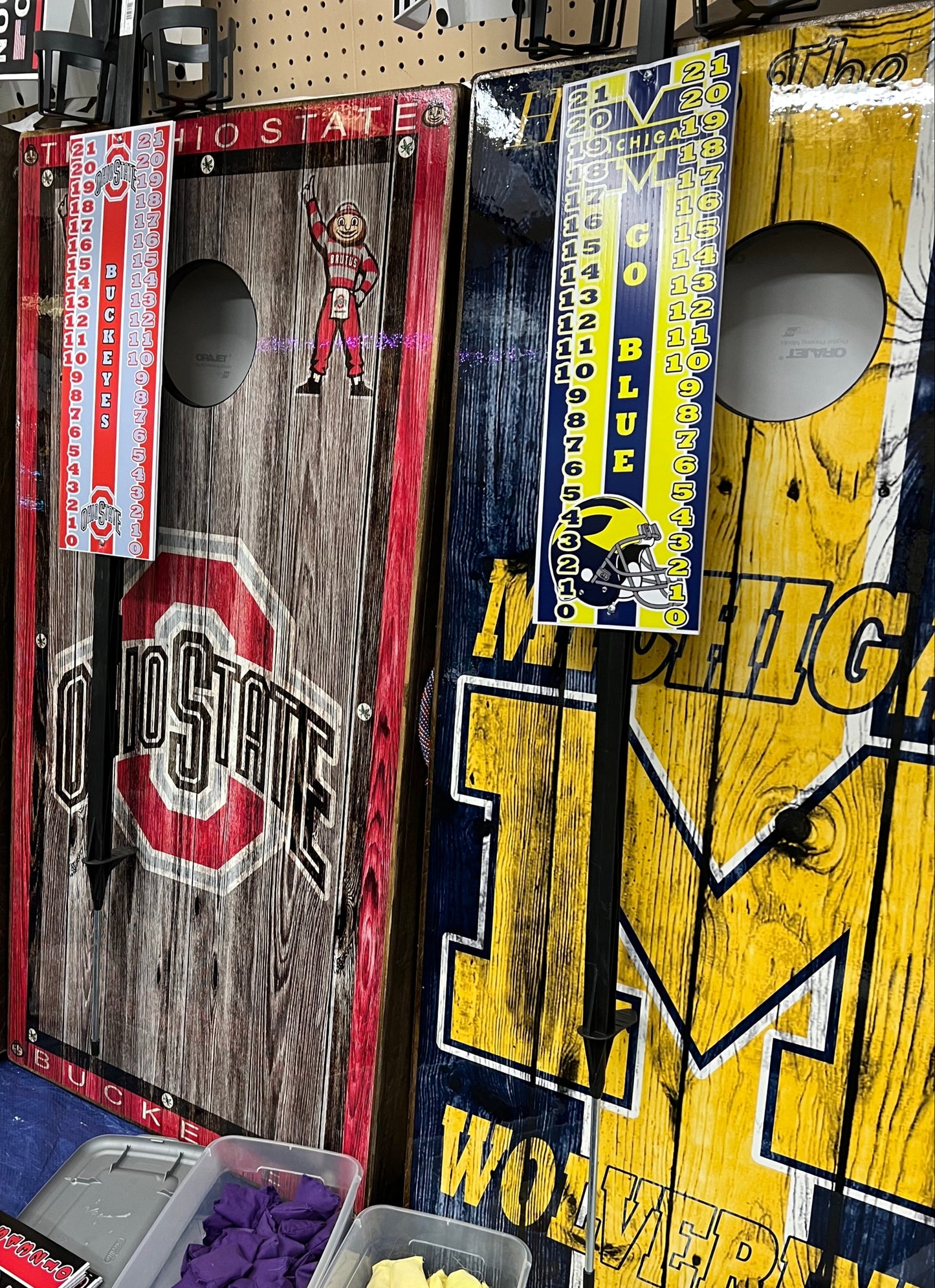 House Divided Ohio State Buckeyes / Michigan Wolverines Cornhole Boards