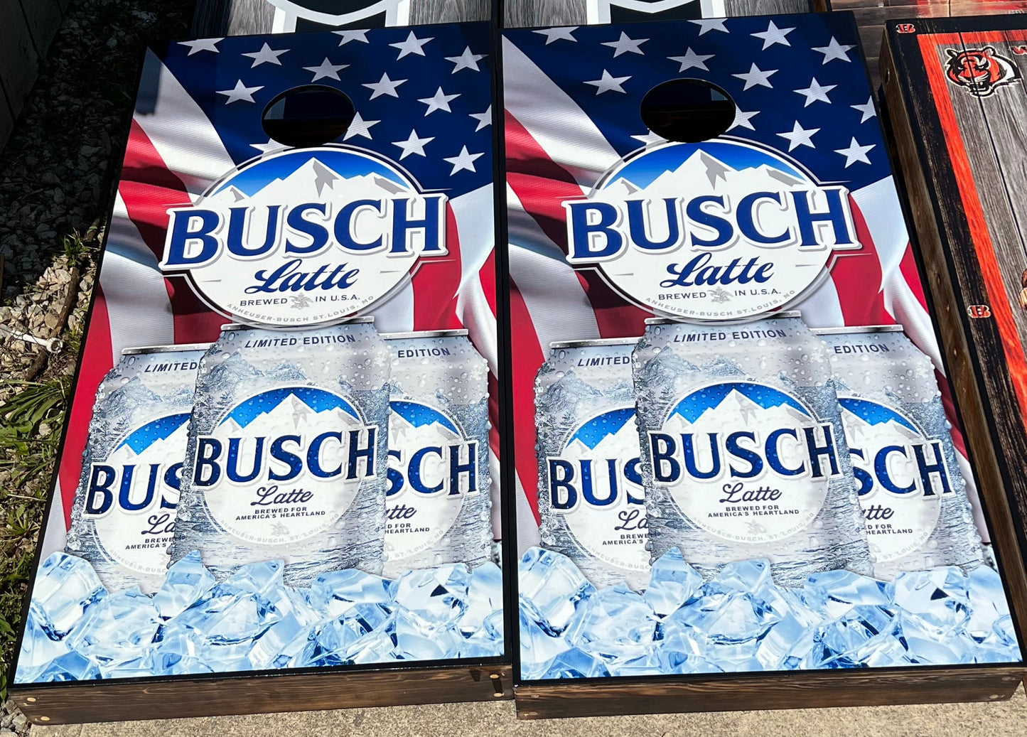 Busch Lite American Flag Cornhole Boards