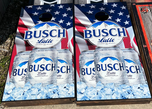 Busch Lite American Flag Cornhole Boards