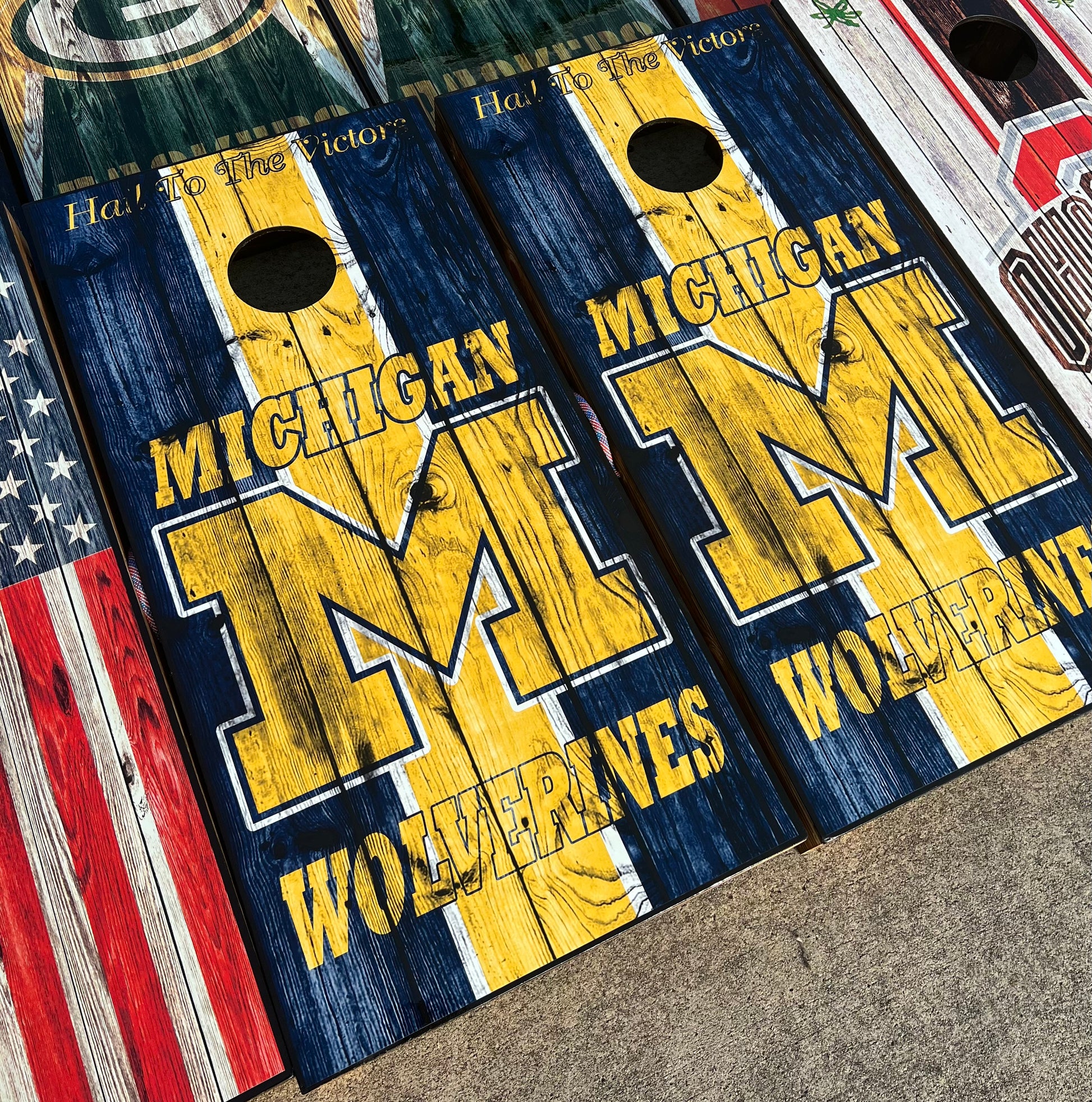 Michigan Wolverines Cornhole Boards 
