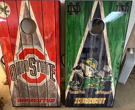 House Divided Ohio State Buckeyes / Notre Dame Cornhole Boards