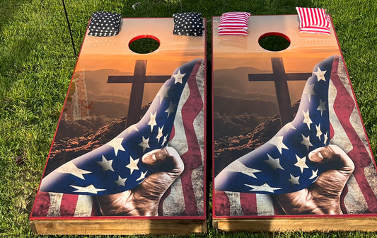 Sunrise Cross and American Flag Boards