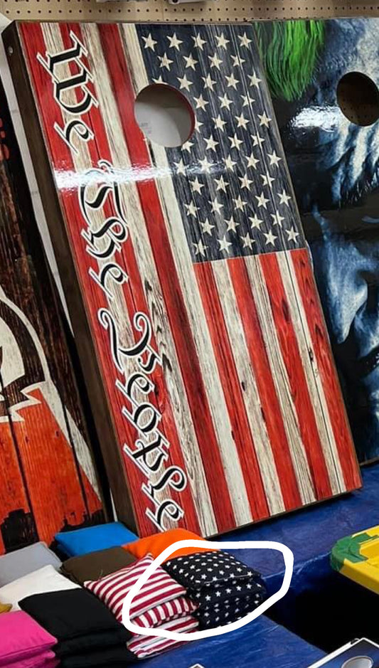 We the People American Flag Cornhole Boards