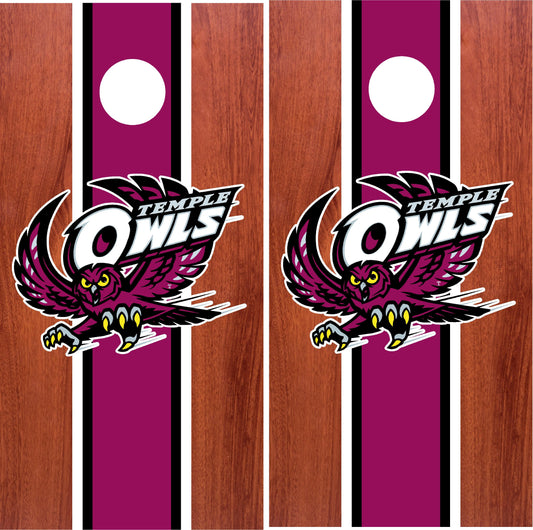Temple Owls Cornhole wraps