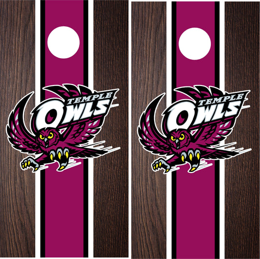 Temple Owls Cornhole wraps
