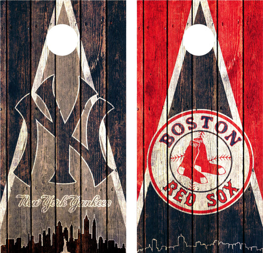 New York Yankees, Boston Red Sox, House Divided Cornhole Wraps!