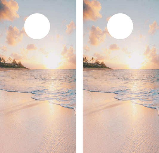 Beach and ocean Cornhole Wraps