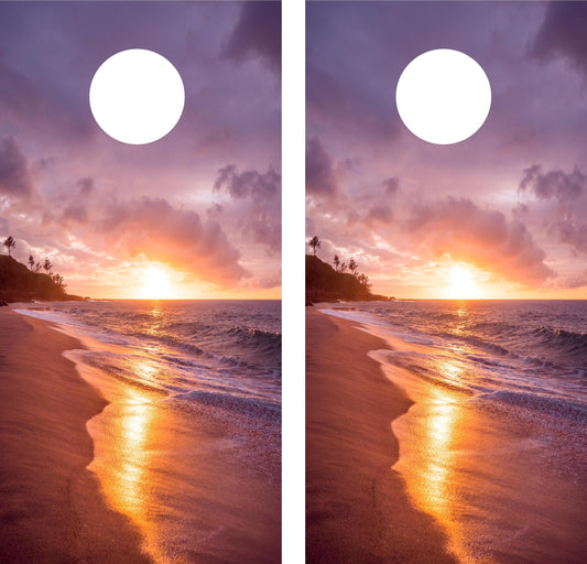 Ocean and Beach Cornhole Wraps