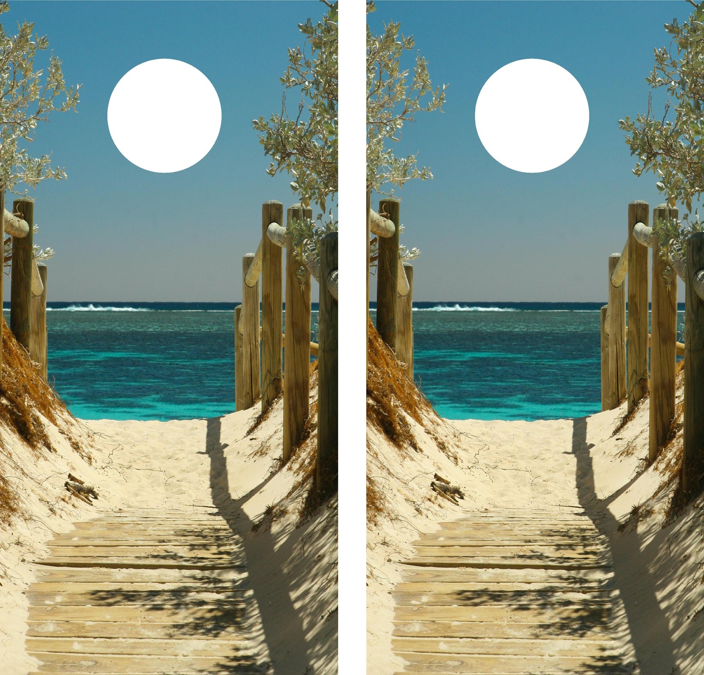 Ocean and Beach Cornhole Wraps