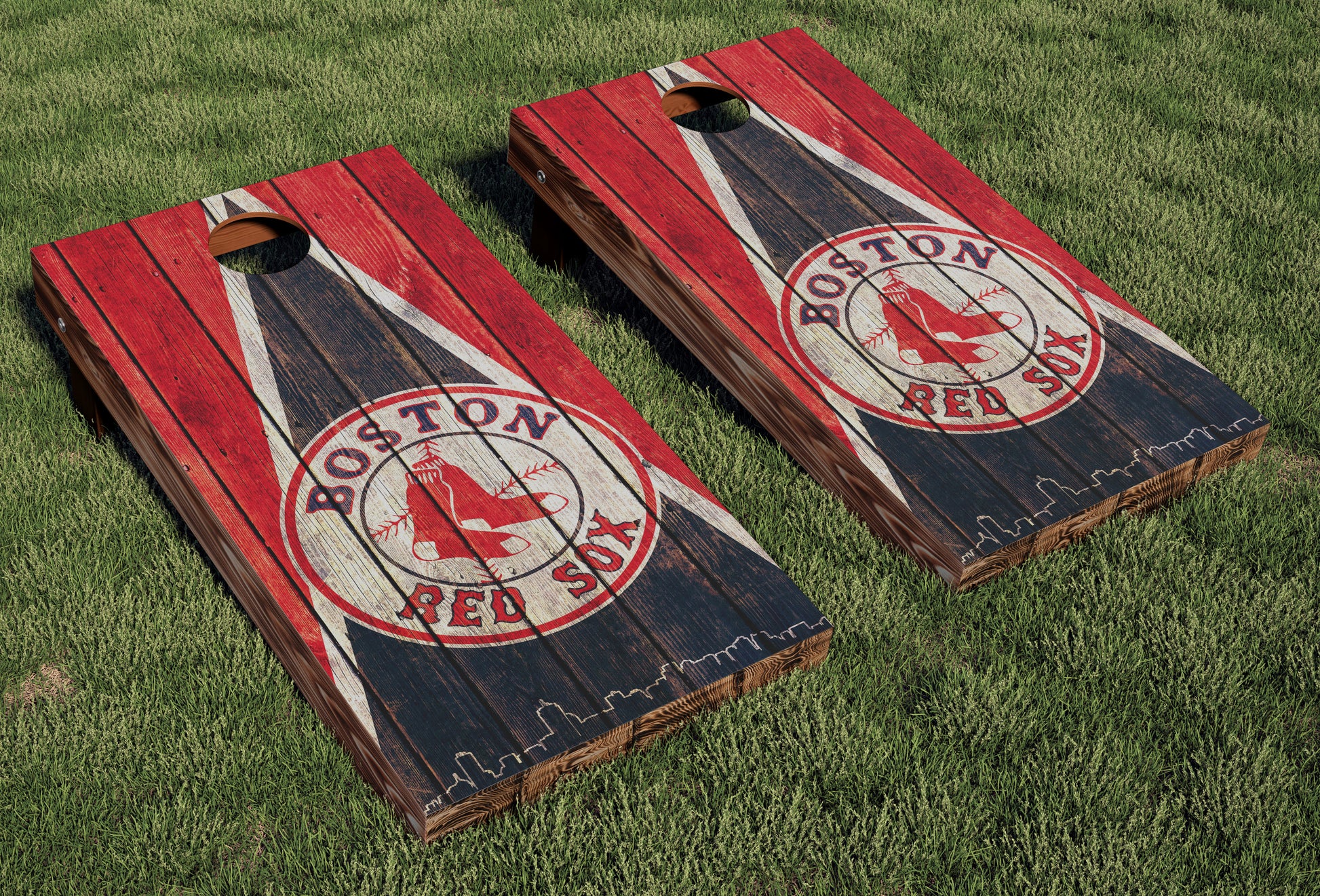 Boston Red Sox Regulation Cornhole Boards