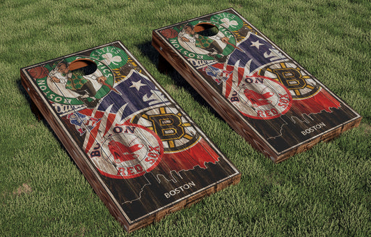 Boston Teams, New England Patriots, Boston Celtics, Boston Bruins Regulation Cornhole Boards
