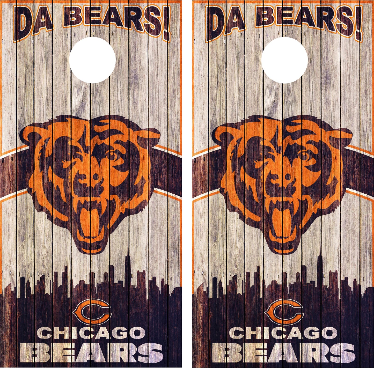 Chicago Bears Cornhole Wraps
