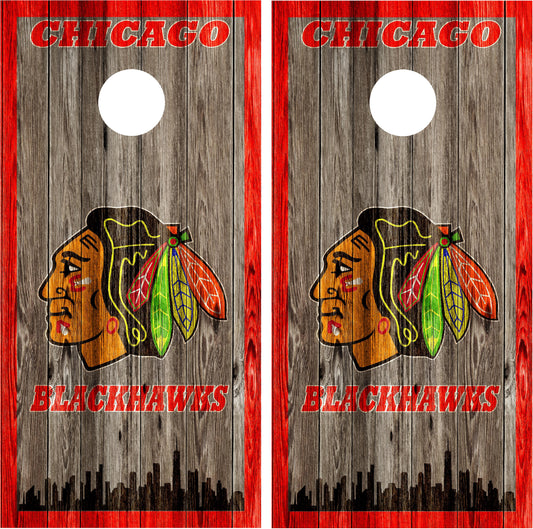 Chicago Blackhawks Cornhole Wraps