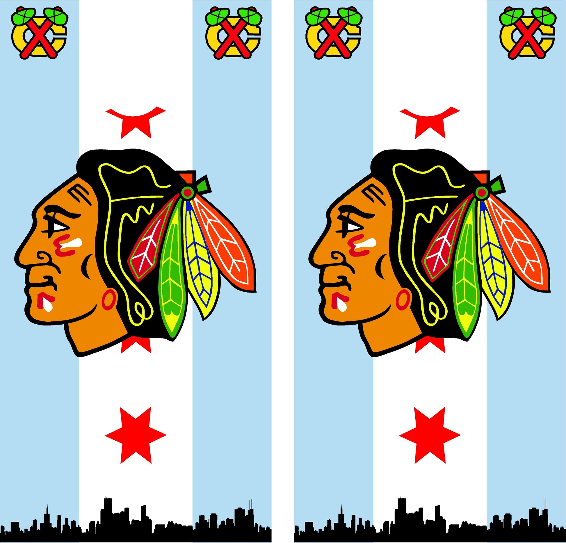 Chicago Blackhawks Cornhole Wraps