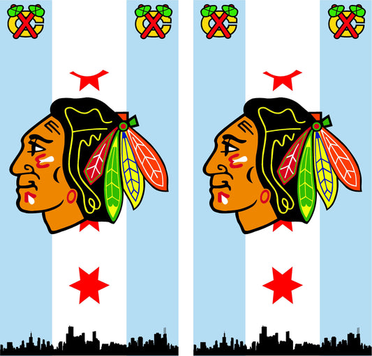 Chicago Blackhawks Cornhole Wraps