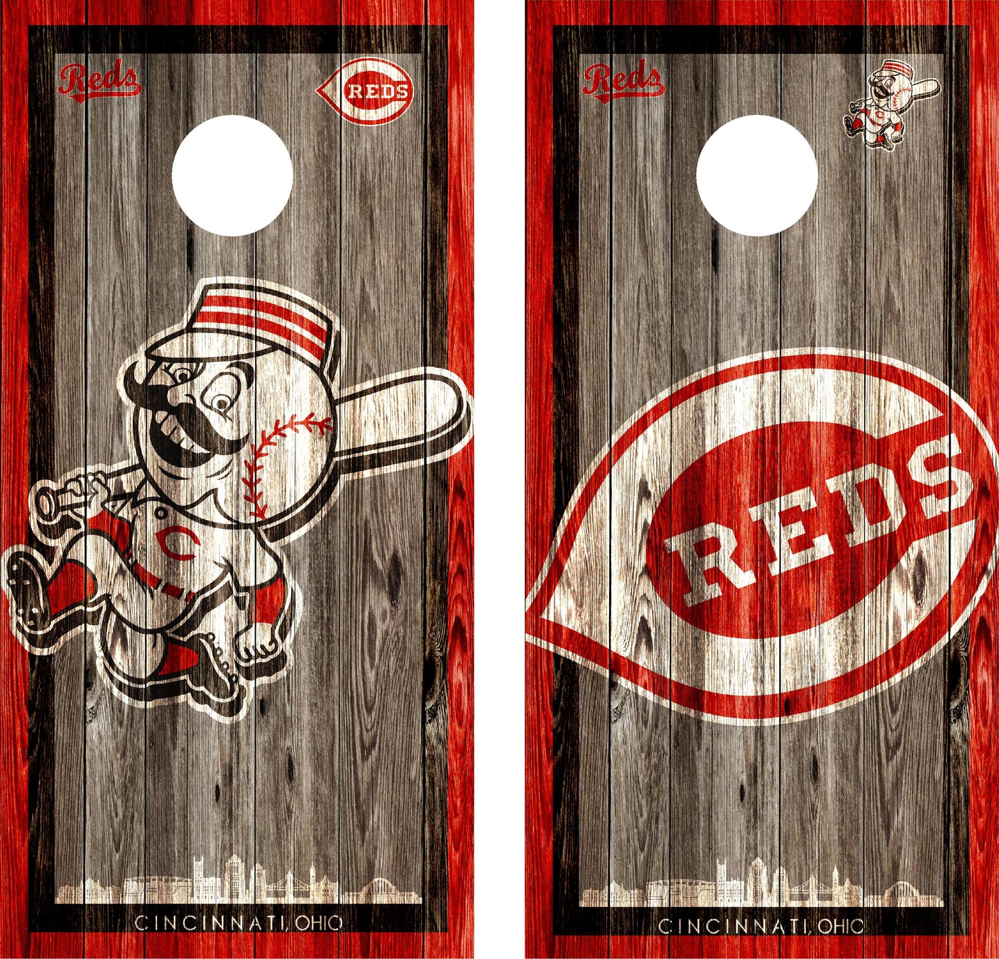 Cincinnati Reds Cornhole Wraps