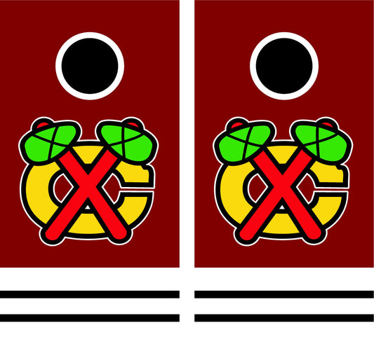 Chicago Blackhawks Cornhole Wraps