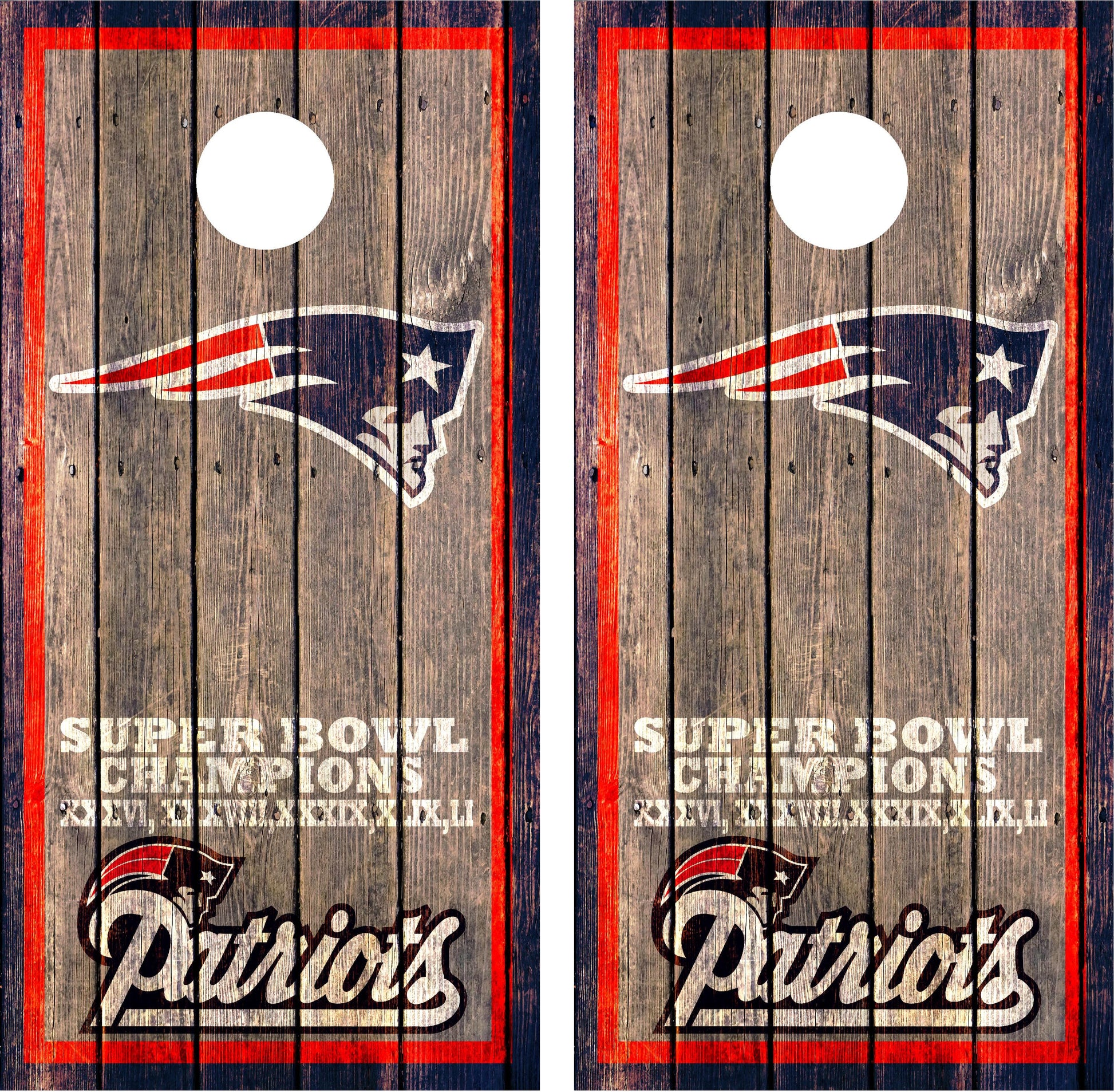 New England Patriots Cornhole Wraps