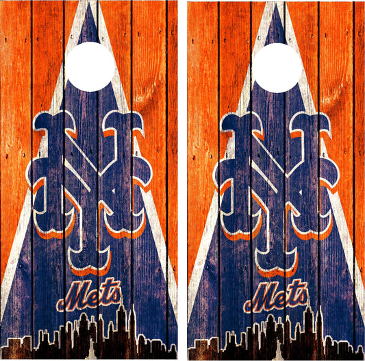 New York Mets Cornhole Wraps