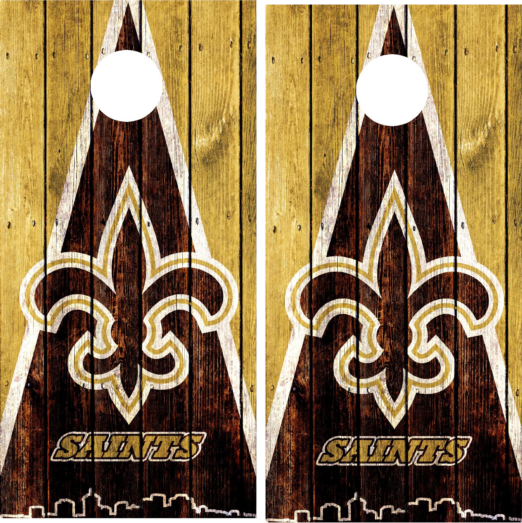 New Orleans Saints Cornhole Wraps