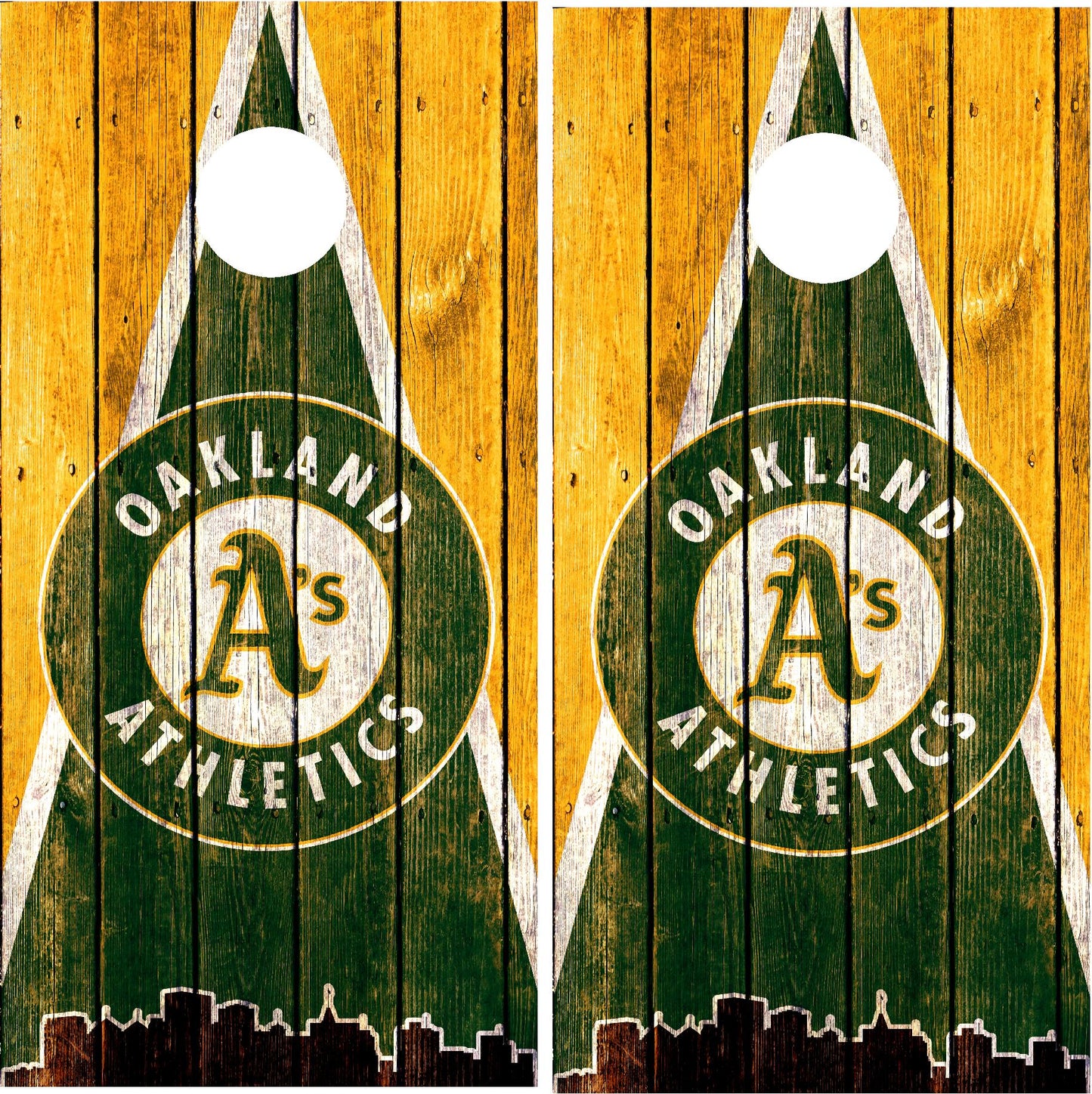 Oakland Athletics Cornhole Wraps