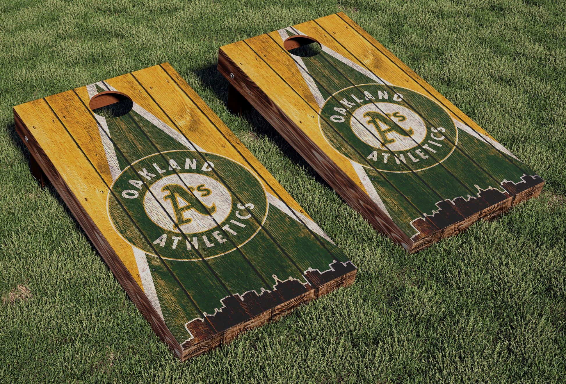 Oakland Athletics Regulation Cornhole Boards