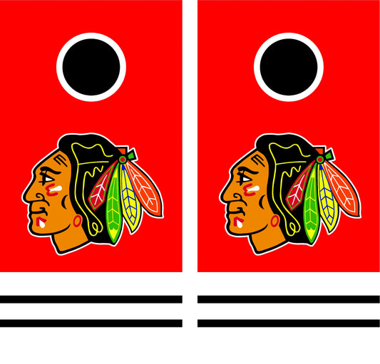 Chicago Blackhawks Cornhole Wraps