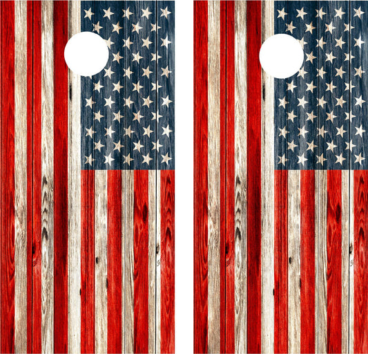 Rustic American flag Cornhole Wraps!