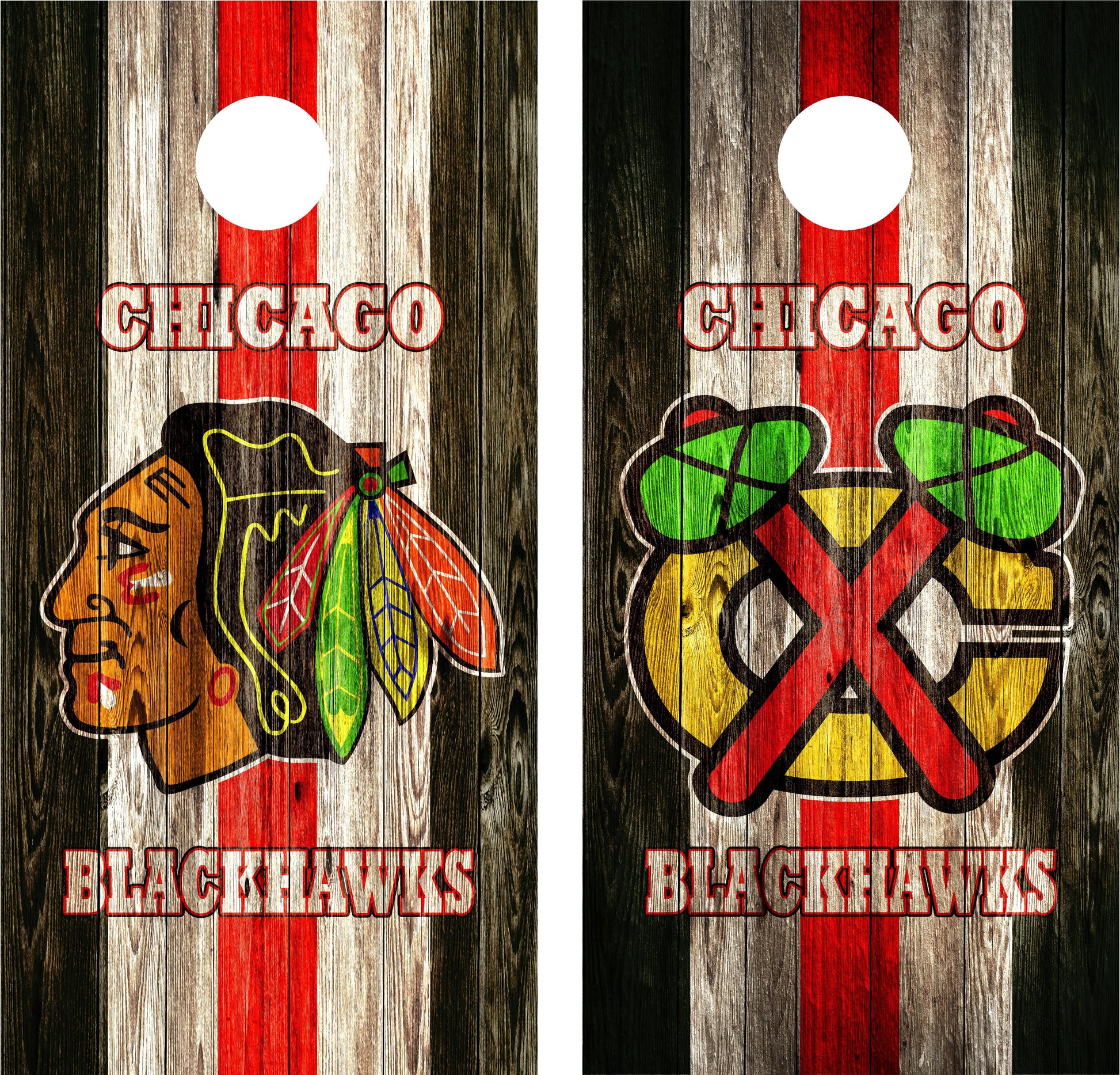 Chicago Blackhawks Cornhole Wraps