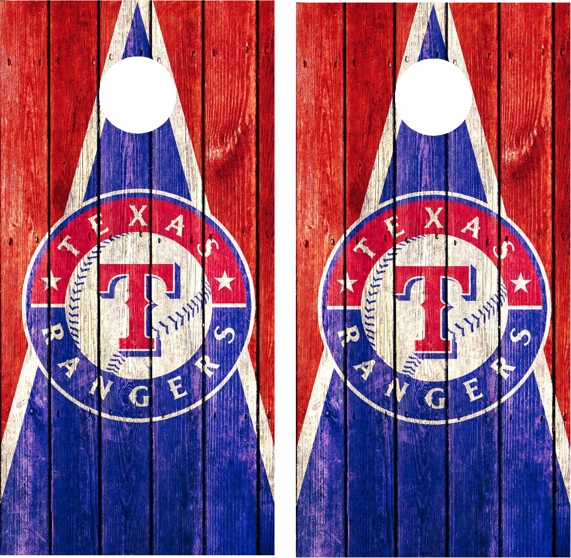 Texas Rangers Cornhole Wraps