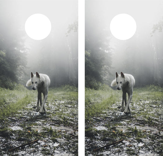 Wolf in the wild Cornhole Wraps
